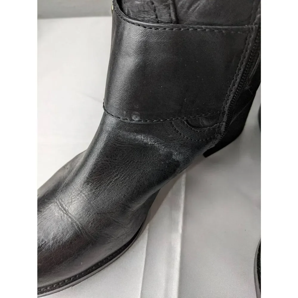 Vince‎ Camuto Finella Knee High Riding Boots Women's Size 7 M Black Leather